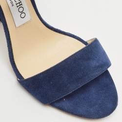 Jimmy Choo Blue Suede Ankle Strap Sandals Size 36