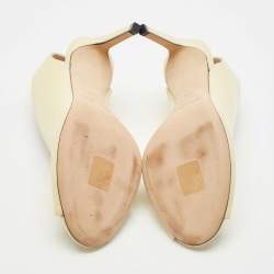 Jimmy Choo Cream Leather Shar Slingback Pumps Size 36.5