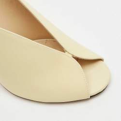 Jimmy Choo Cream Leather Shar Slingback Pumps Size 36.5