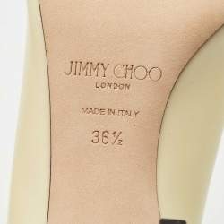 Jimmy Choo Cream Leather Shar Slingback Pumps Size 36.5