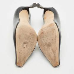 Pre Owned Jimmy Choo Black Patent Leather Square Toe Pumps Size 39