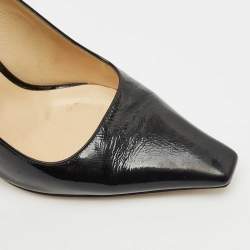 Pre Owned Jimmy Choo Black Patent Leather Square Toe Pumps Size 39