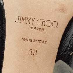 Pre Owned Jimmy Choo Black Patent Leather Square Toe Pumps Size 39