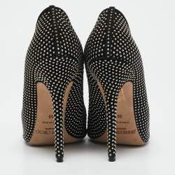 Pre Owned Jimmy Choo Black Suede Maya Studded Pumps Size 38