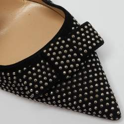 Pre Owned Jimmy Choo Black Suede Maya Studded Pumps Size 38