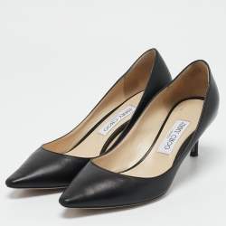 Jimmy Choo Black Leather Romy Pointed Toe Pumps Size 39