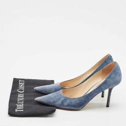 Jimmy Choo Blue Suede Love Pointed Toe Pumps Size 39