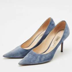 Jimmy Choo Blue Suede Love Pointed Toe Pumps Size 39