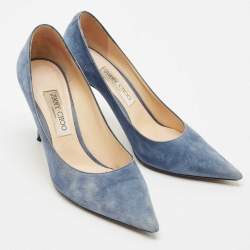 Jimmy Choo Blue Suede Love Pointed Toe Pumps Size 39