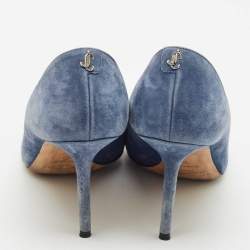 Jimmy Choo Blue Suede Love Pointed Toe Pumps Size 39