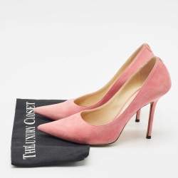 Jimmy Choo Pink Suede Love Pointed Toe Pumps Size 39.5