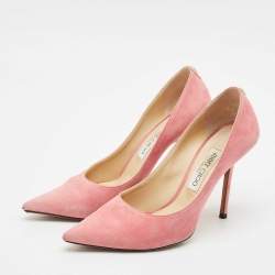 Jimmy Choo Pink Suede Love Pointed Toe Pumps Size 39.5