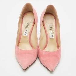 Jimmy Choo Pink Suede Love Pointed Toe Pumps Size 39.5