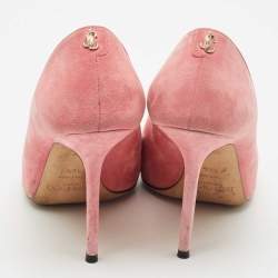 Jimmy Choo Pink Suede Love Pointed Toe Pumps Size 39.5