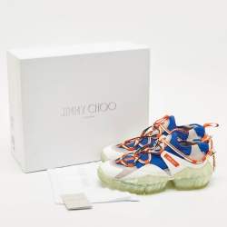 Jimmy Choo Multicolor Leather and Mesh Diamond Trail Sneakers Size 37.5