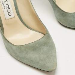 Jimmy Choo Light Blue Suede Romy Pumps Size 37