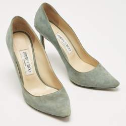 Jimmy Choo Light Blue Suede Romy Pumps Size 37