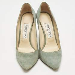 Jimmy Choo Light Blue Suede Romy Pumps Size 37