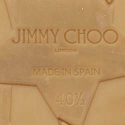 Pre Owned Jimmy Choo Black Leather Almer Wedge Sandals Size 40.5