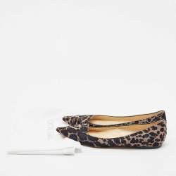 Jimmy Choo Black/Blue Calfhair Pointed Toe Ballet Flats Size 40.5