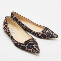 Jimmy Choo Black/Blue Calfhair Pointed Toe Ballet Flats Size 40.5