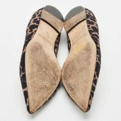 Jimmy Choo Black/Blue Calfhair Pointed Toe Ballet Flats Size 40.5