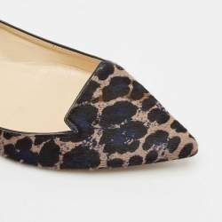 Jimmy Choo Black/Blue Calfhair Pointed Toe Ballet Flats Size 40.5