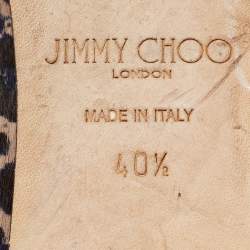 Jimmy Choo Black/Blue Calfhair Pointed Toe Ballet Flats Size 40.5