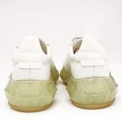 Jimmy Choo White Leather Diamond Low Top Sneakers Size 37