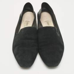 Pre Owned Jimmy Choo Black Suede Jaida Slip On Smoking Slippers Size 39