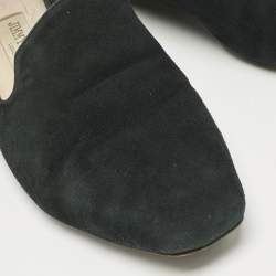 Pre Owned Jimmy Choo Black Suede Jaida Slip On Smoking Slippers Size 39