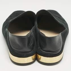 Pre Owned Jimmy Choo Black Suede Jaida Slip On Smoking Slippers Size 39