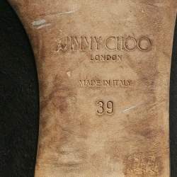 Pre Owned Jimmy Choo Black Suede Jaida Slip On Smoking Slippers Size 39