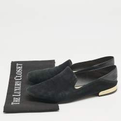 Pre Owned Jimmy Choo Black Suede Jaida Slip On Smoking Slippers Size 39