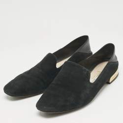 Pre Owned Jimmy Choo Black Suede Jaida Slip On Smoking Slippers Size 39