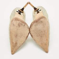 Pre Owned Jimmy Choo Gold Glitter Abel Pumps Size 37