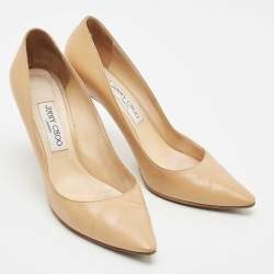 Jimmy Choo Beige Leather Romy Pointed Toe Pumps Size 40