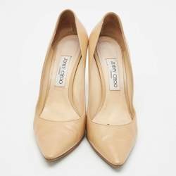 Jimmy Choo Beige Leather Romy Pointed Toe Pumps Size 40