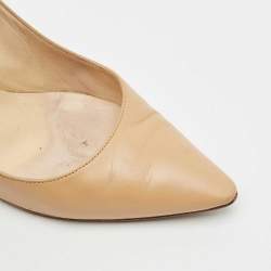 Jimmy Choo Beige Leather Romy Pointed Toe Pumps Size 40