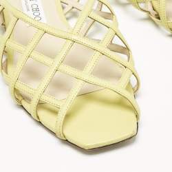 Jimmy Choo Green Leather sai Flat Sandals Size 40
