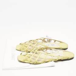 Jimmy Choo Green Leather sai Flat Sandals Size 40