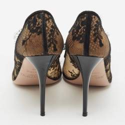 Jimmy Choo Black Lace Duchess Pointed Toe Pumps Size 39