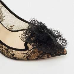 Jimmy Choo Black Lace Duchess Pointed Toe Pumps Size 39