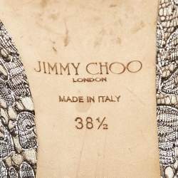 Jimmy Choo Grey/Beige Lace Romy Pumps Size 38.5