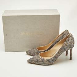 Jimmy Choo Grey/Beige Lace Romy Pumps Size 38.5