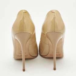 Jimmy Choo Beige Patent Leather Anouk Pumps Size 36.5