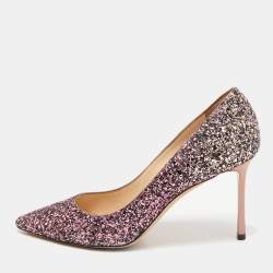 Jimmy Choo Candy Floss Coarse Glitter Romy 85 Pumps Size 38