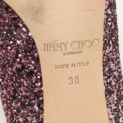 Jimmy Choo Candy Floss Coarse Glitter Romy 85 Pumps Size 38