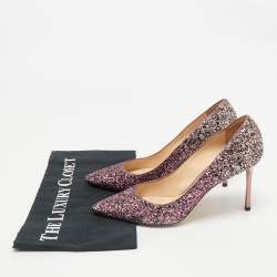 Jimmy Choo Candy Floss Coarse Glitter Romy 85 Pumps Size 38