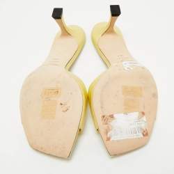 Jimmy Choo Yellow Satin Skye Slide Sandals Size 38.5